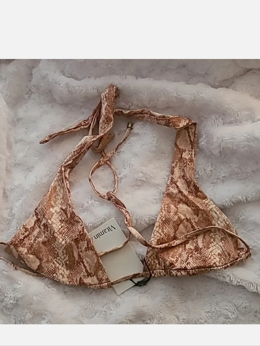 Vitamin A Milana Convertible Bikini Top Snake Print Size XS